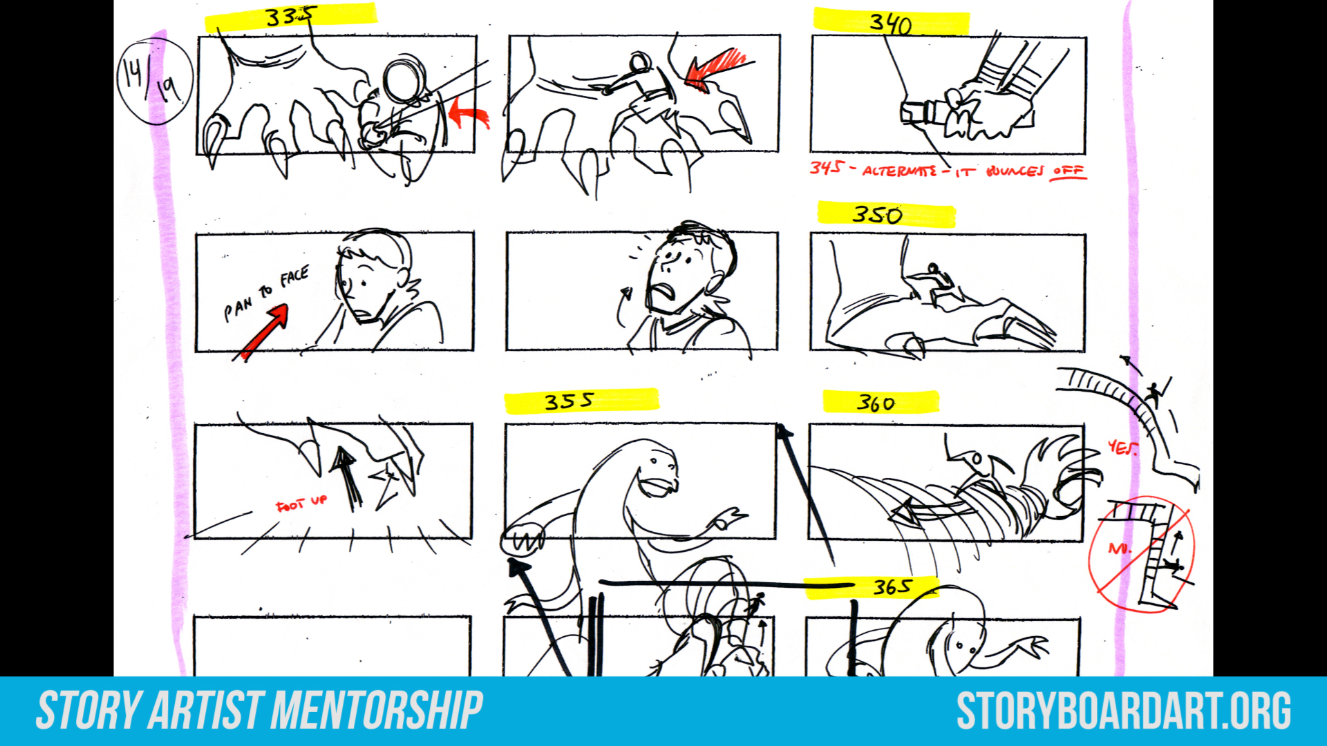 Storyboard Artist Mentorship Program 10 Mentor draw-over example