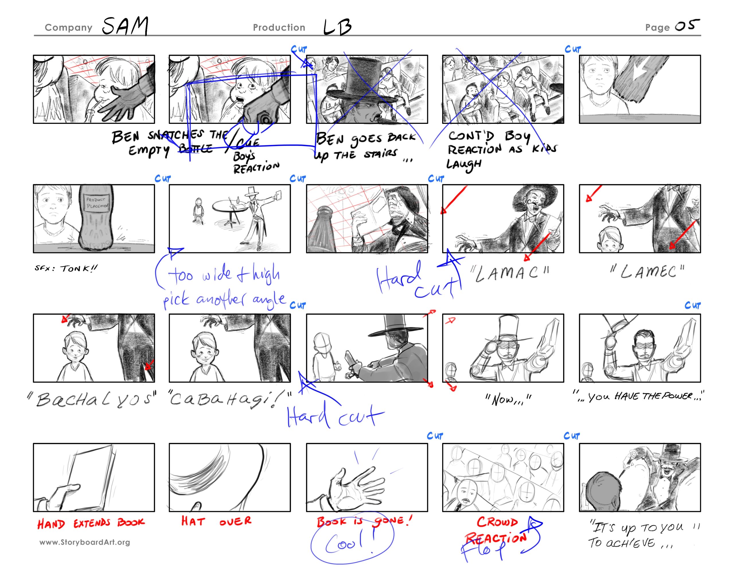Storyboard Artist Mentorship Program 13 Critique draw-over example