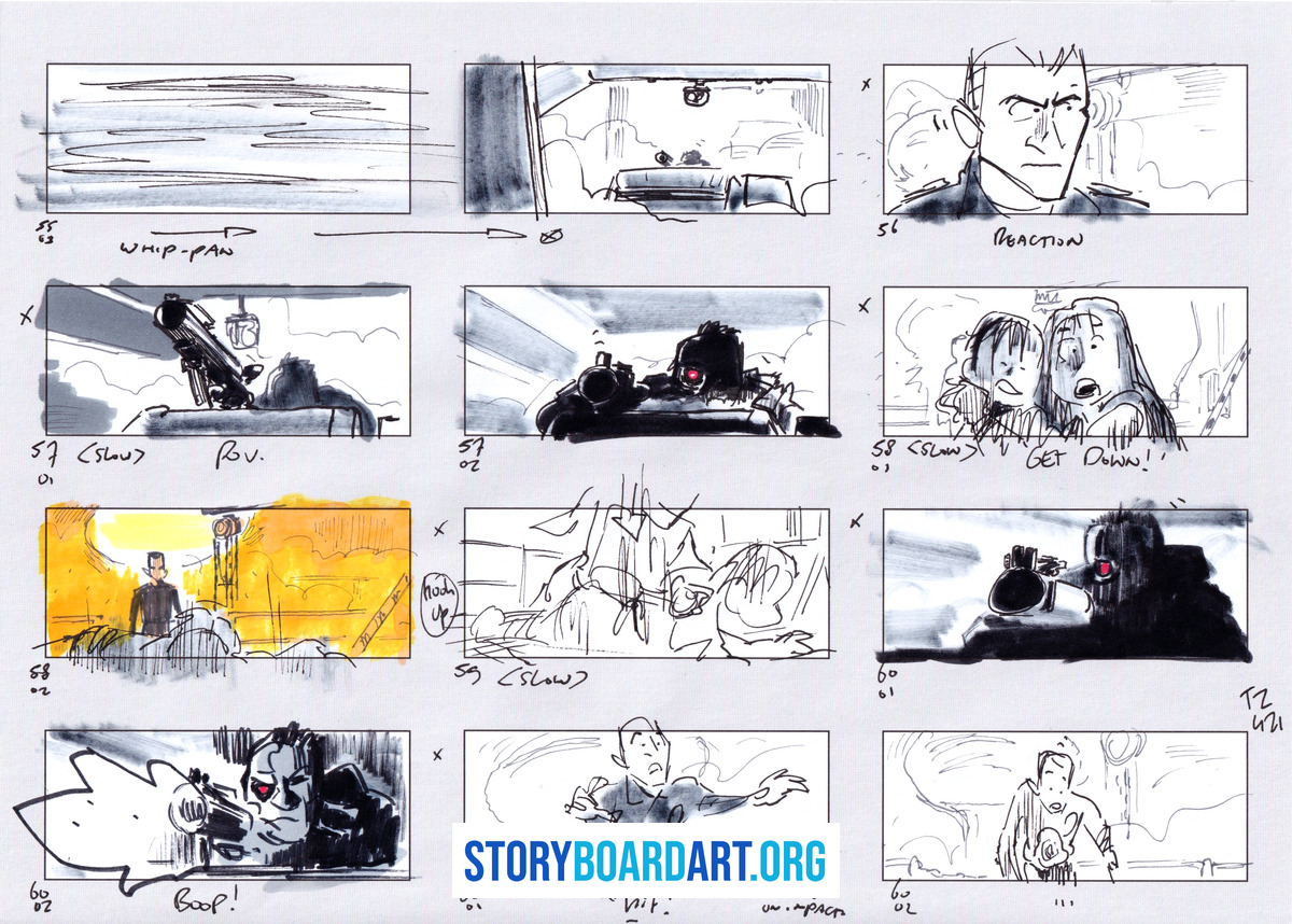 What Is a Point of View Shot? (And How to Storyboard One) 6 Storyboard page of twelve panels with camera directions, including a panel marked POV.